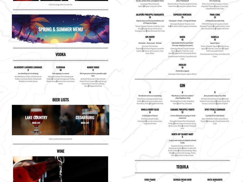 North 48 Menu