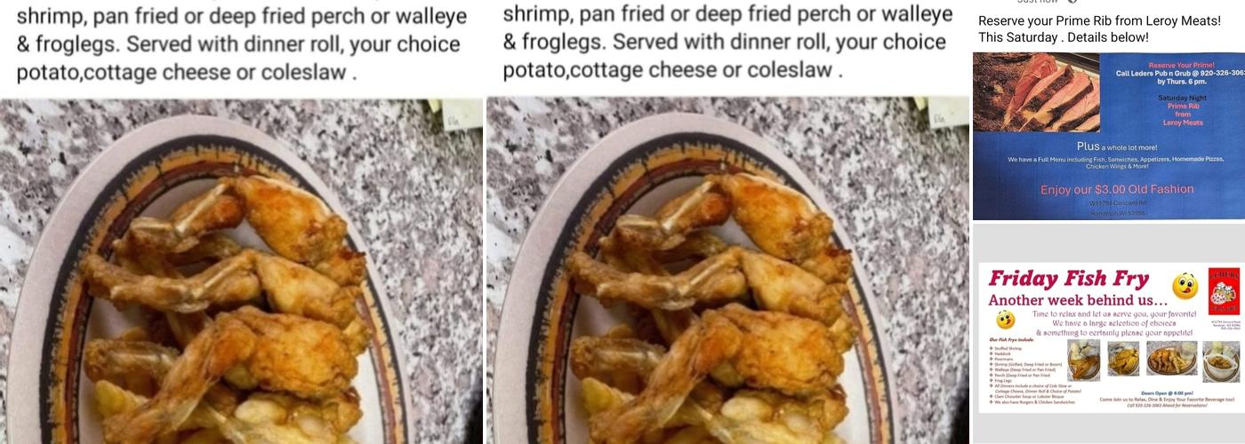 Leders Pub n Grub Menu