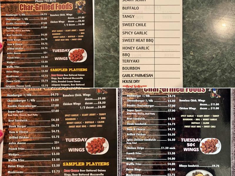 Sport Bar & Grill Menu