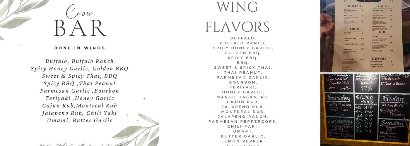 Crow Bar & Grill Menu