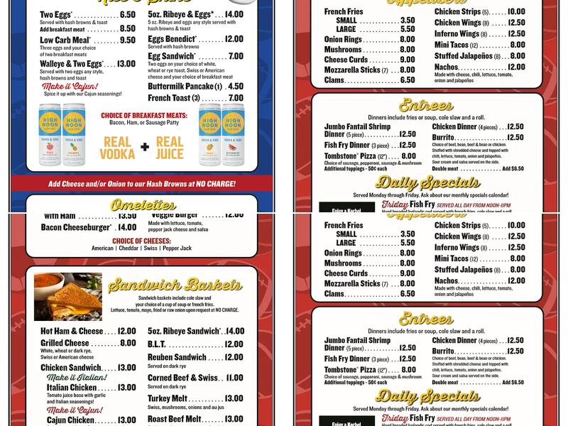 Wilson's Bar & Grill Menu