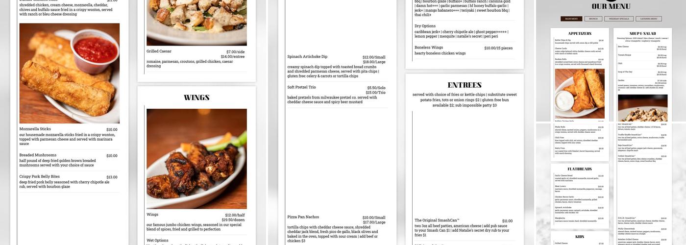 Natty Oaks Pub & Eatery Menu