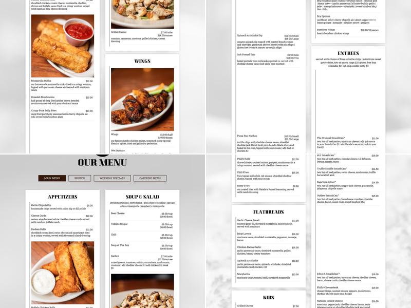Natty Oaks Pub & Eatery Menu