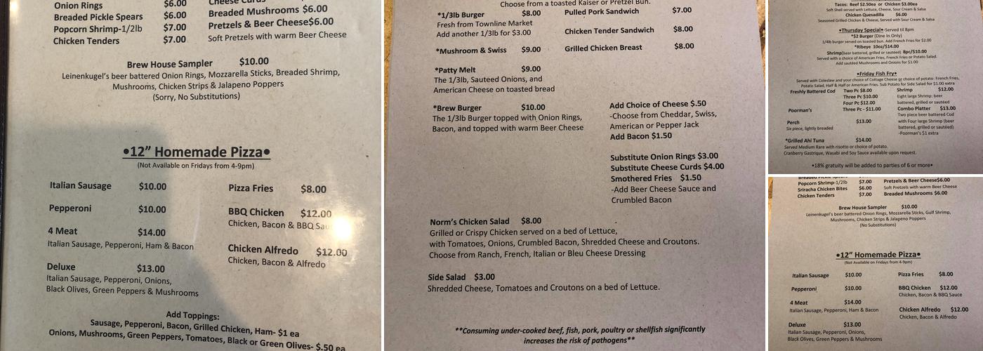 Norm's Menu