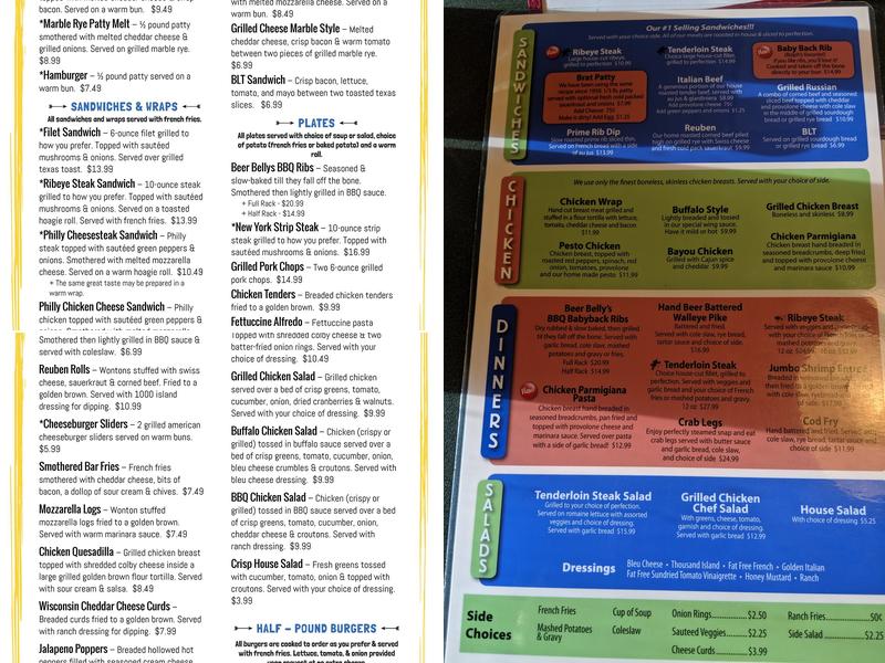 Beer Belly's Milwaukee Menu