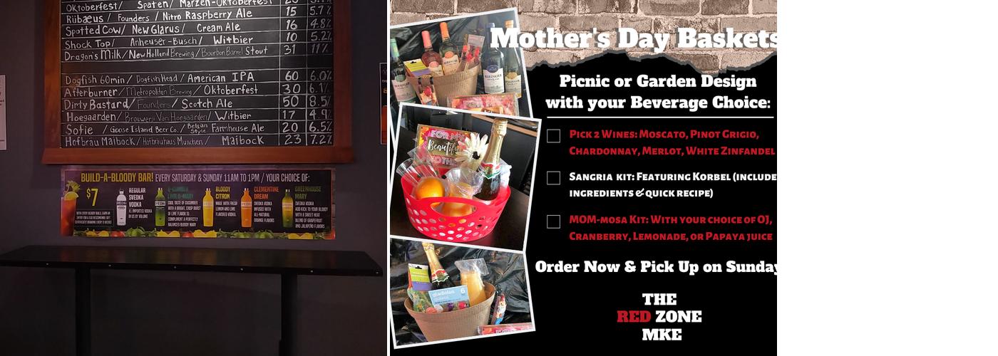 The RedZone MKE Menu