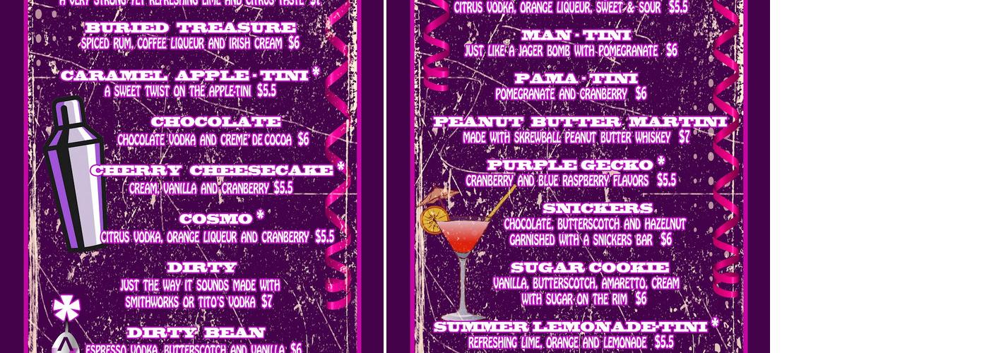 Sugar Bar Menu