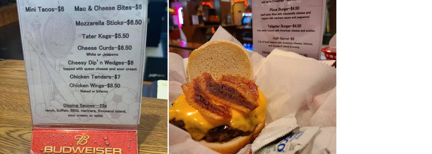 Kim's Barrel Inn Menu