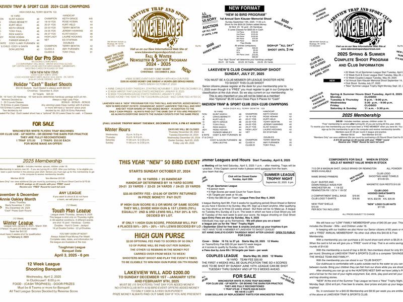 The Hunter's Nest Menu