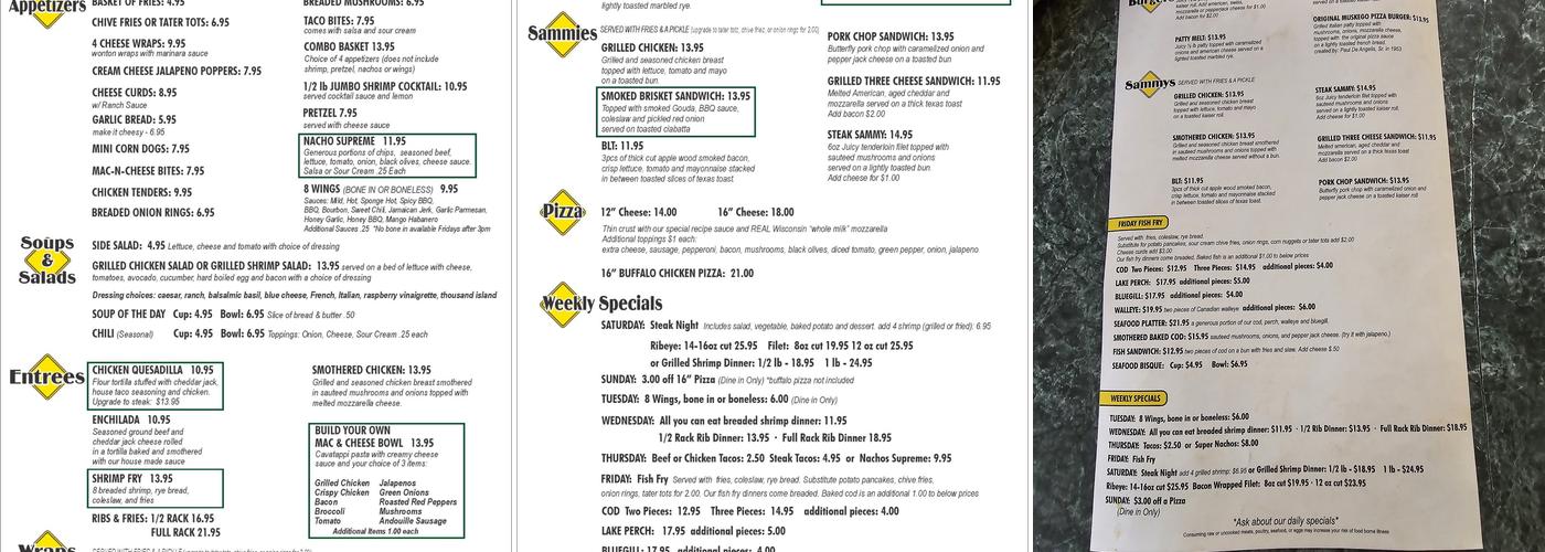 TJ's Roundabout Menu