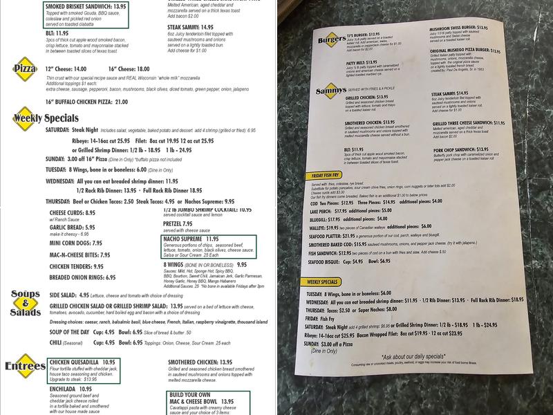 TJ's Roundabout Menu