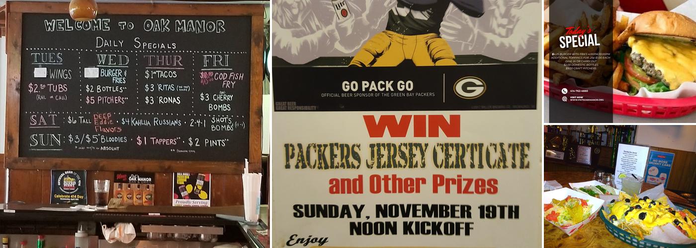 Pat's Oak Manor Menu