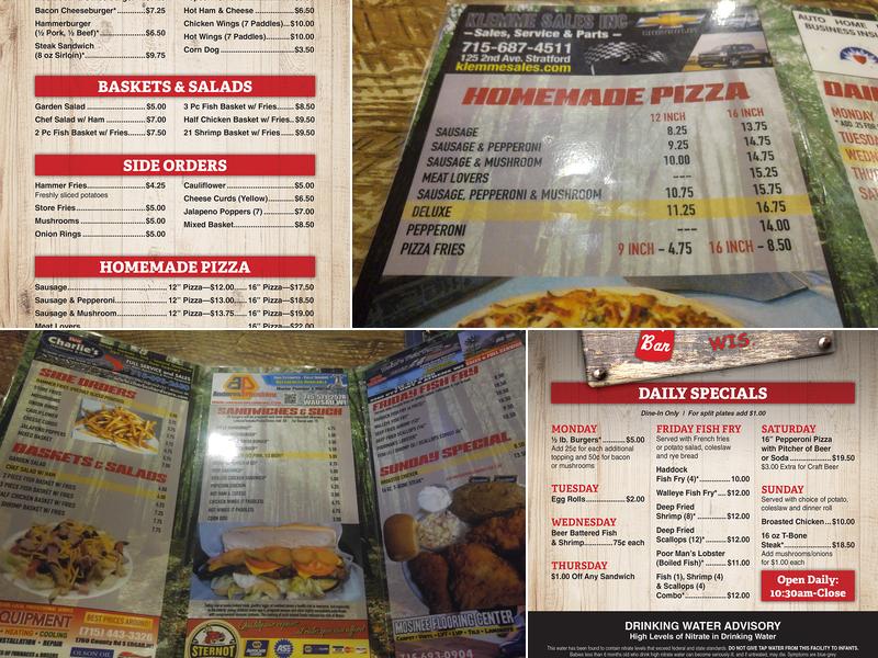 Hammer Down Bar Menu