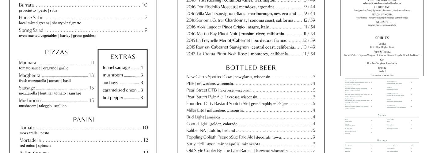 Lobby Bar & Lounge at The Charmant Hotel Menu