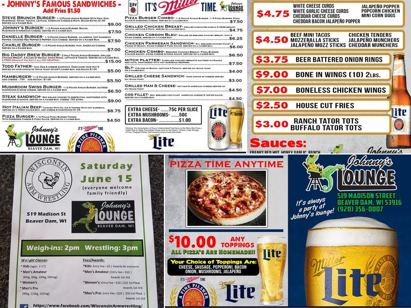 Johnny's Lounge Menu