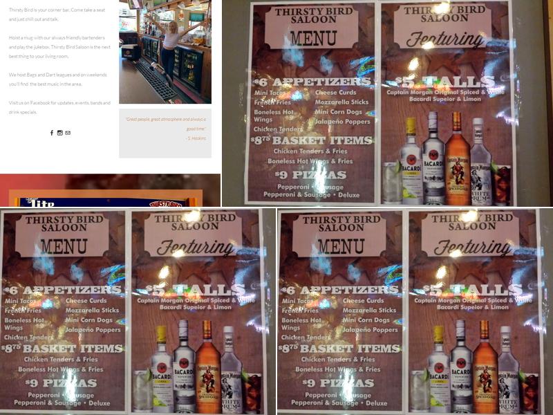 Thirsty Bird Saloon Menu