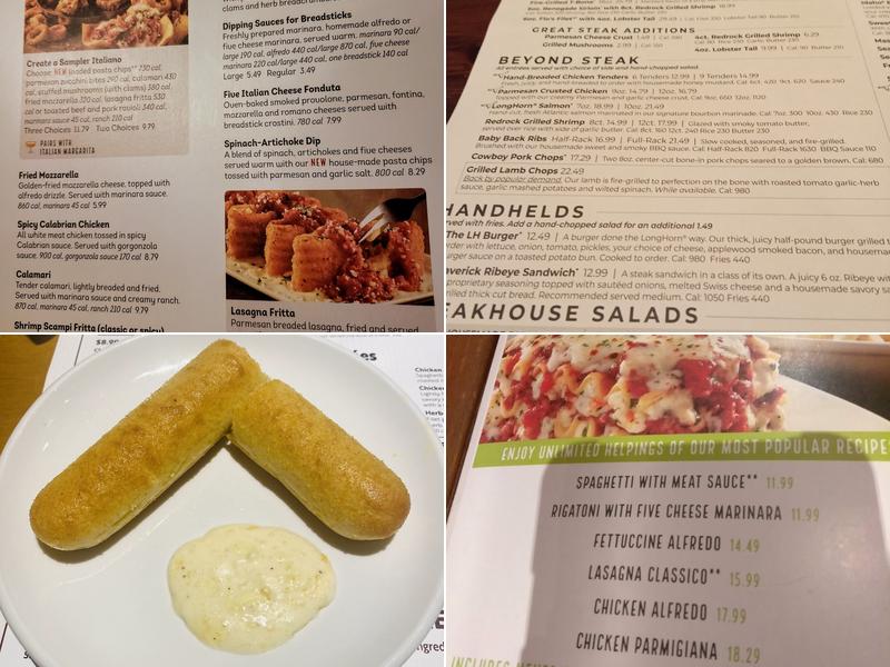LongHorn Steakhouse Menu
