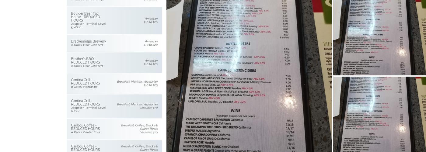 Blue Sky Bar Menu