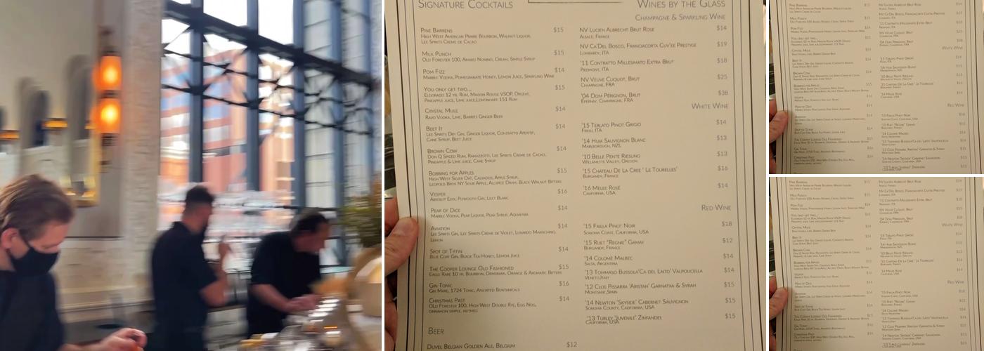 The Cooper Lounge Menu