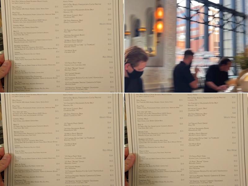 The Cooper Lounge Menu