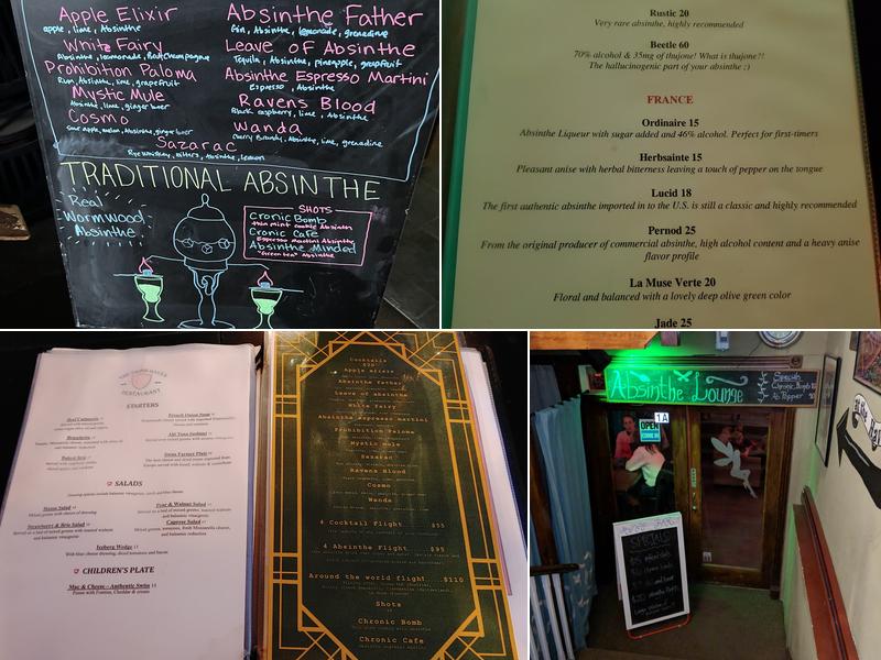 The Absinthe Bar Menu