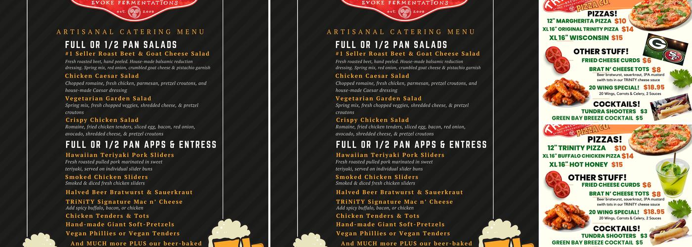 Trinity Brewing Company Menu