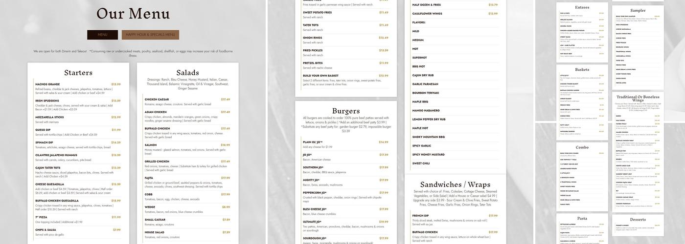 Vine Tavern & Eatery - Elliot & Rural Menu