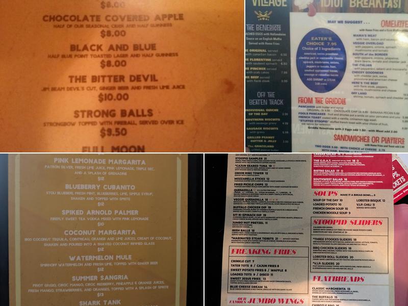 Village Idiot Pub Menu