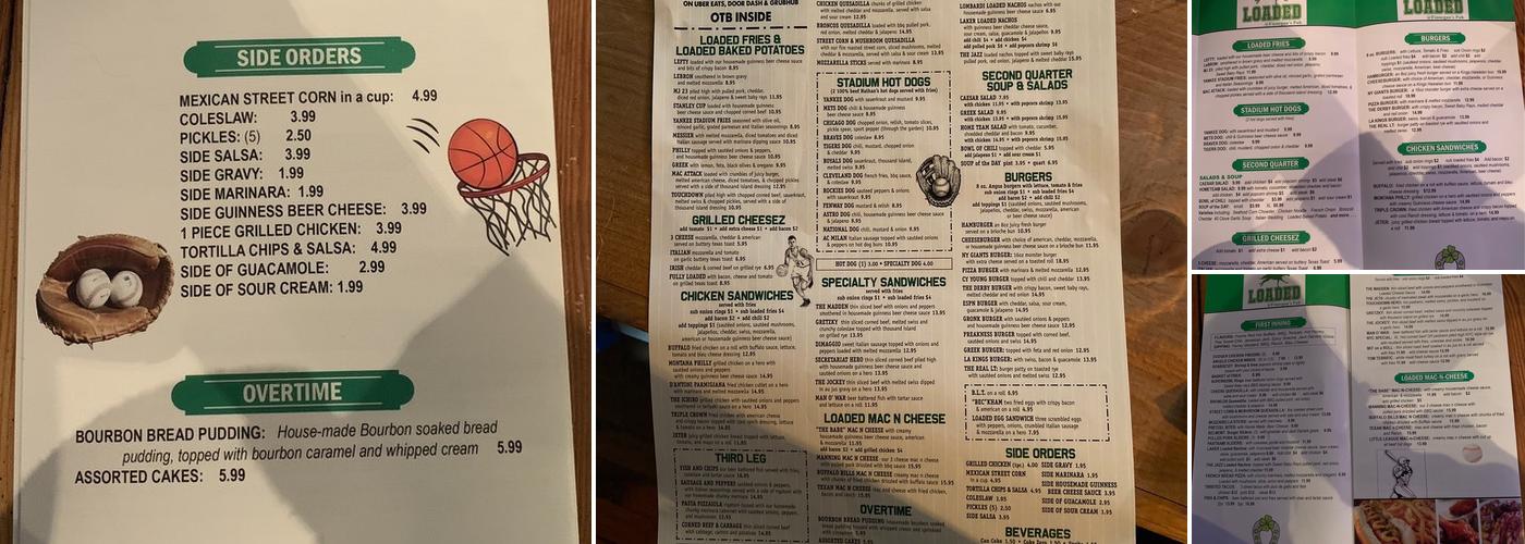 Finnegan's Pub Menu