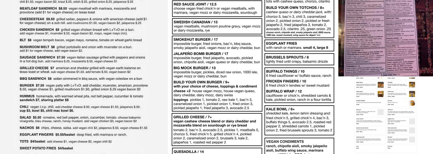 Galaxy Hut Menu