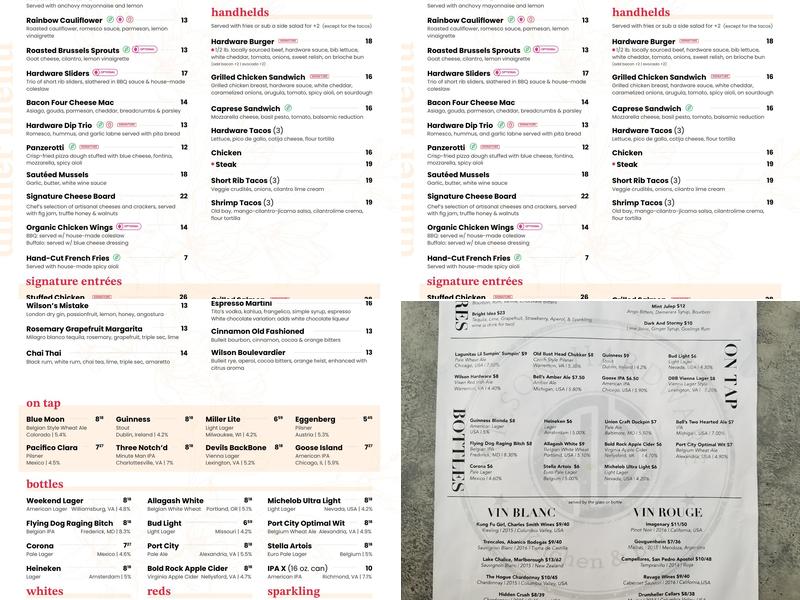 Wilson Hardware Menu