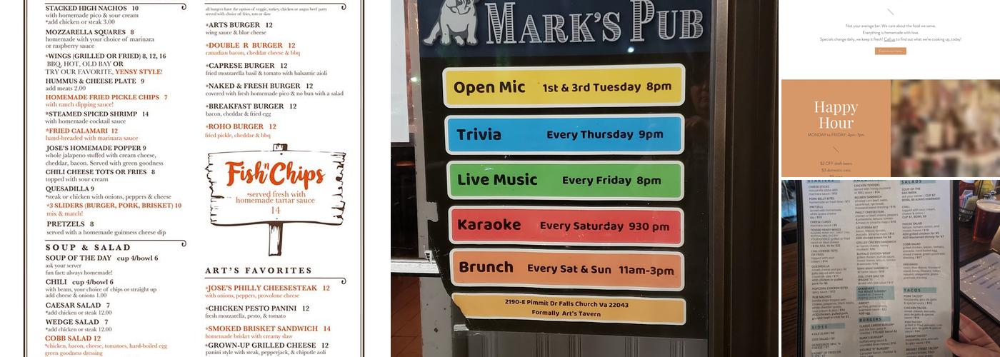 Mark's Pub Menu