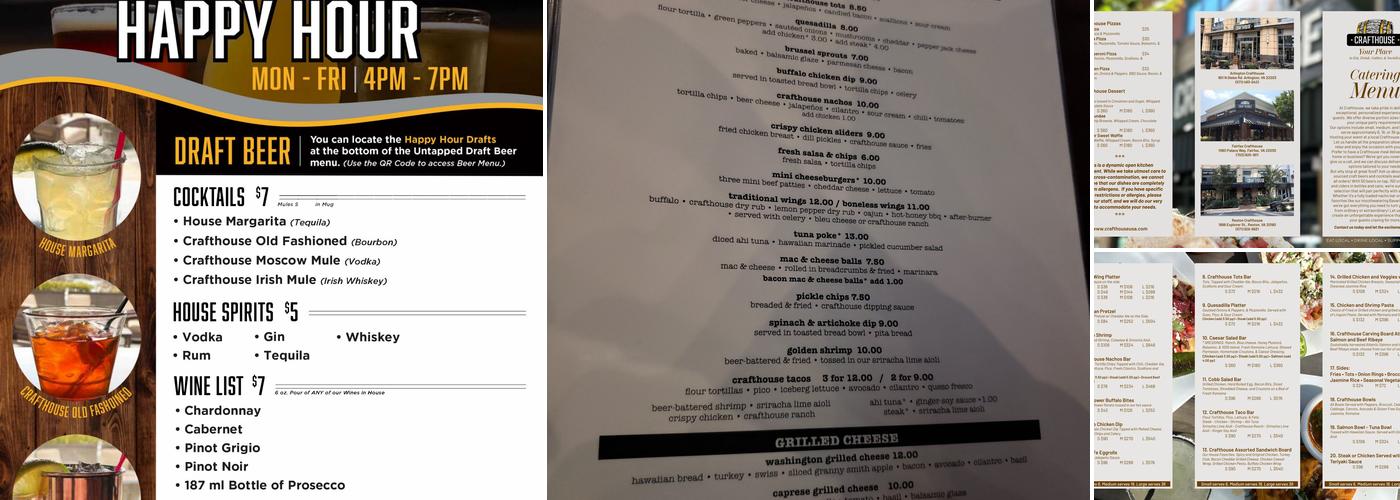 Crafthouse Reston Menu