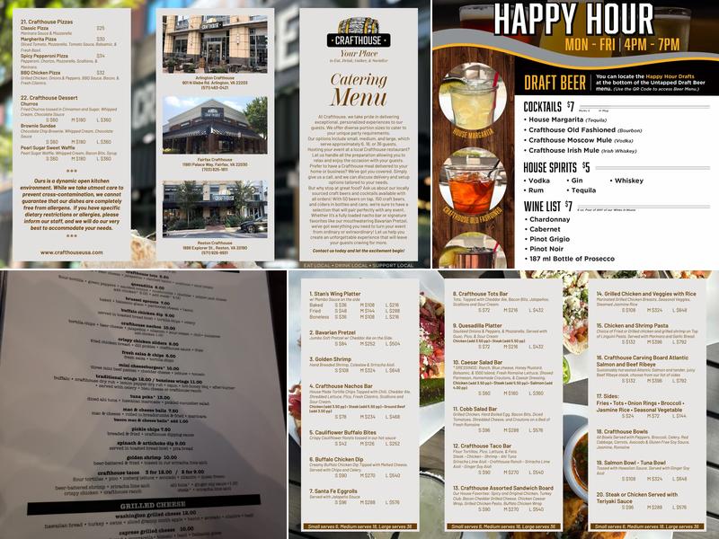 Crafthouse Reston Menu