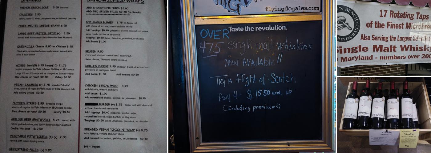 The Judge's Bench Menu