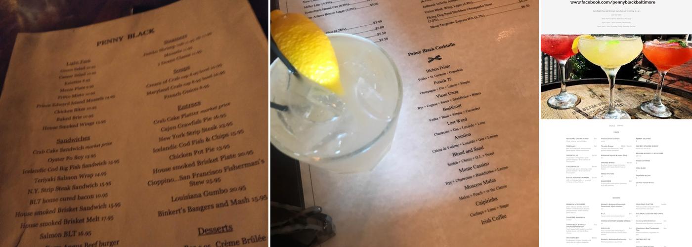 Penny Black Bar & Restaurant Menu