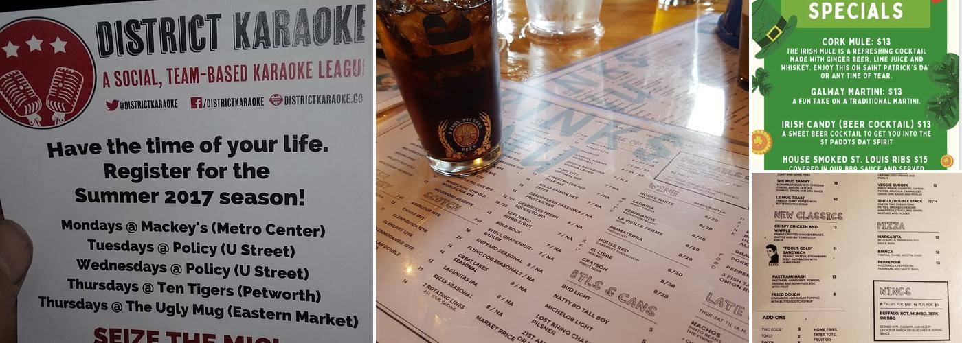 Ugly Mug Menu