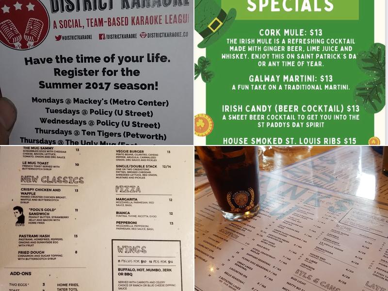 Ugly Mug Menu
