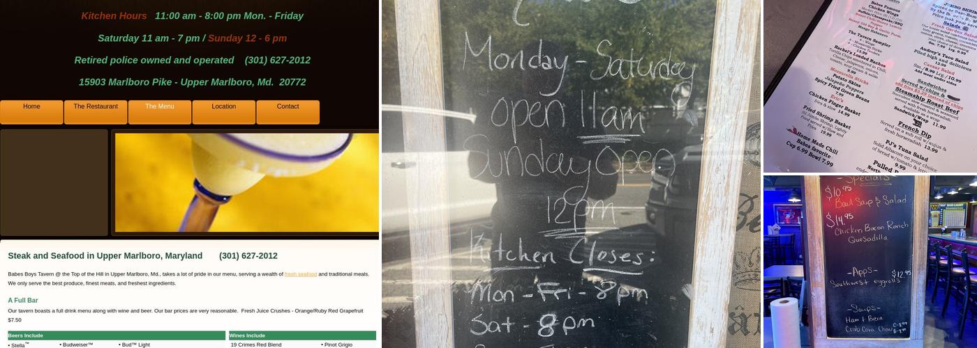 Top of the Hill/Babes Boys Tavern Menu