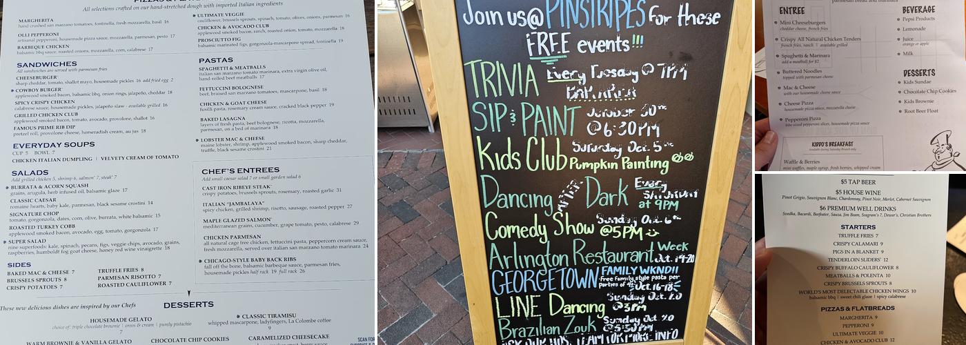 Pinstripes Menu