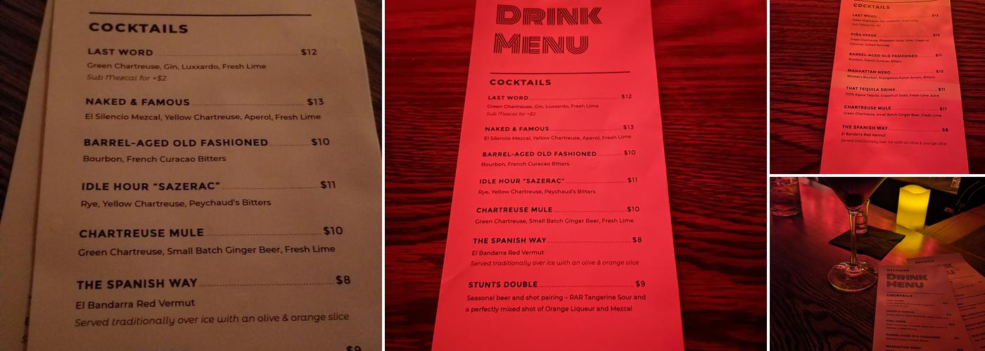 Idle Hour Menu