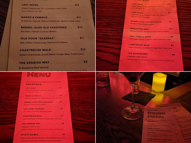 Idle Hour Menu