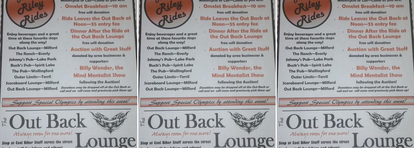 Out Back Lounge Menu
