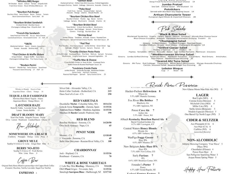 Draft Gastropub Menu