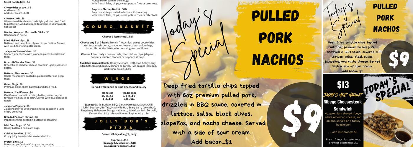 Y Go By Bar and Grill Menu