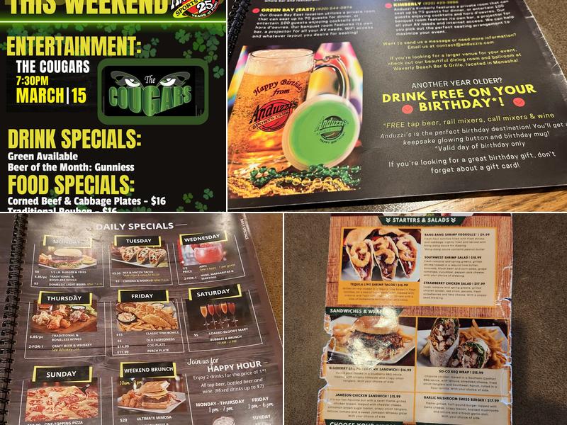 Anduzzi's Sports Club - Green Bay East Menu