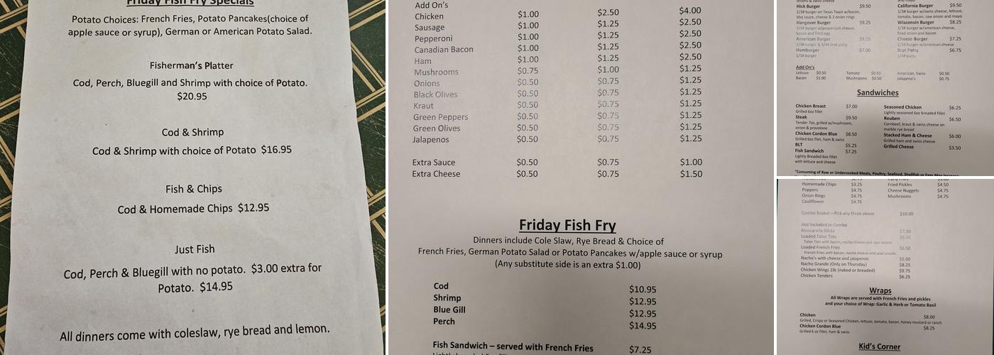 Marsh Inn Menu