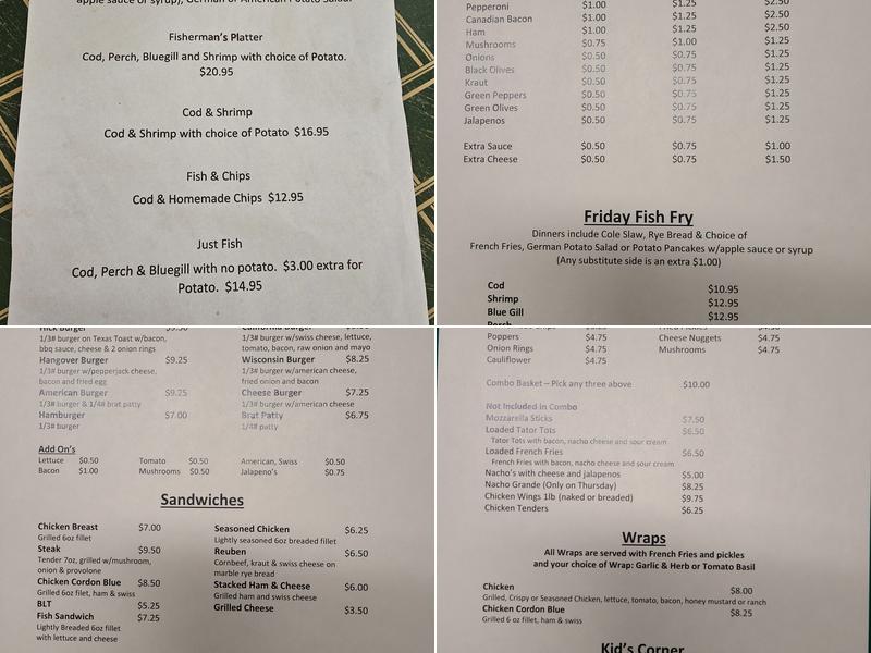 Marsh Inn Menu
