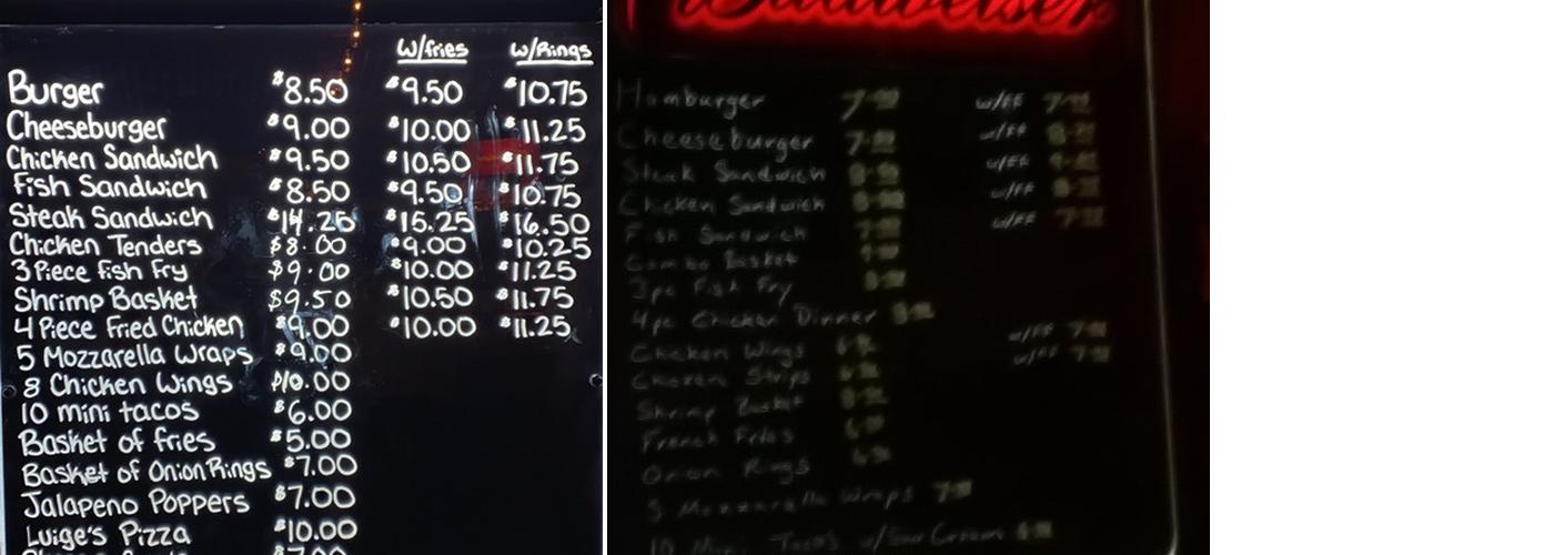 Sandy's Miller Time Menu