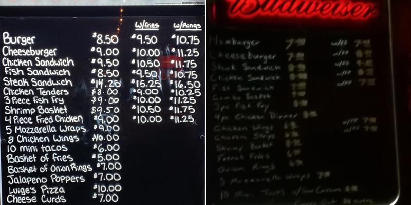 Sandy's Miller Time Menu